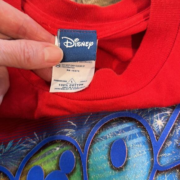 Disney California T Shirt Mens Size Large 2004 Red Short Sleeve Cotton Vtg Tee - Picture 5 of 7